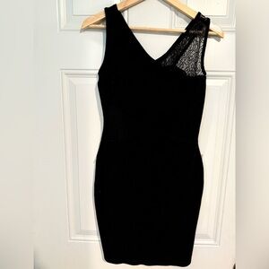 French Connection Black Asymmetrical One Shoulder Cocktail Dress